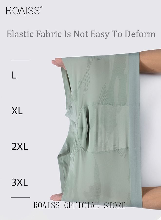 Set of 3 Men's Boys Ice Silk Boxer Briefs Boxer Briefs Breathable Soft Underwear Summer Stretch Plus Size Teen Classic Briefs