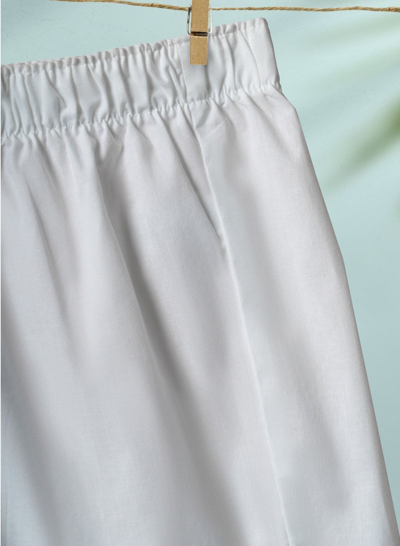 Men's boxers Woven 100% cotton white sirwal arabic shorts Tag-Free feathertouch waistband softness and breathability [Pack of 2]