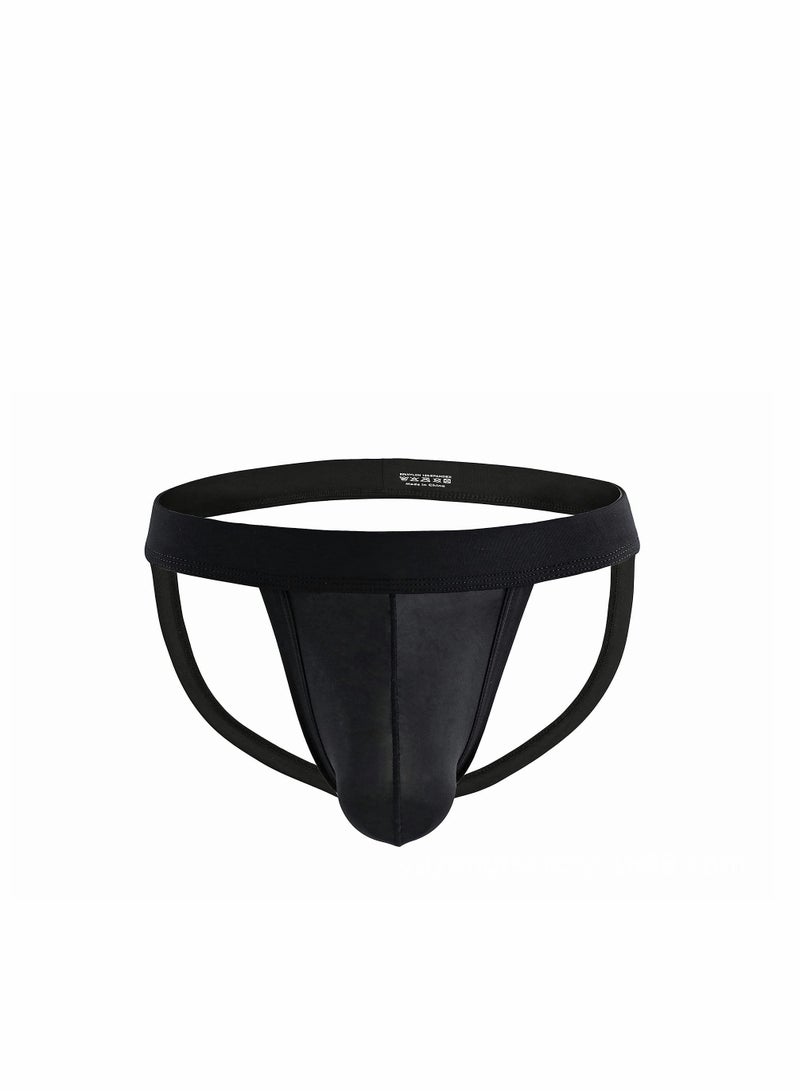 4-Pack Men's Athletic Supporter Briefs Performance Jockstrap Underwear Men's Athlelic Underwear Sports Briefs Stretch Multipack Performance, Black L