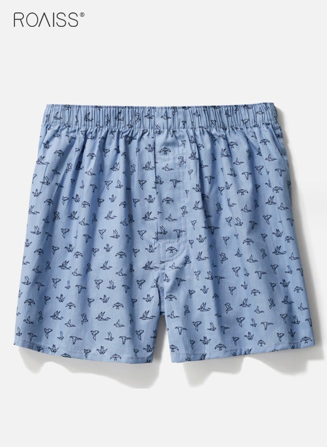 4-Piece Men's Loose Underwear Pure Cotton Plaid Home Shorts Unconstrained And Comfortable Underwear