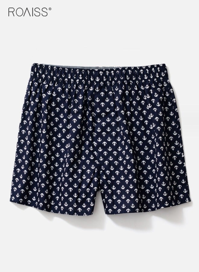 4-Piece Men's Loose Underwear Pure Cotton Plaid Home Shorts Unconstrained And Comfortable Underwear