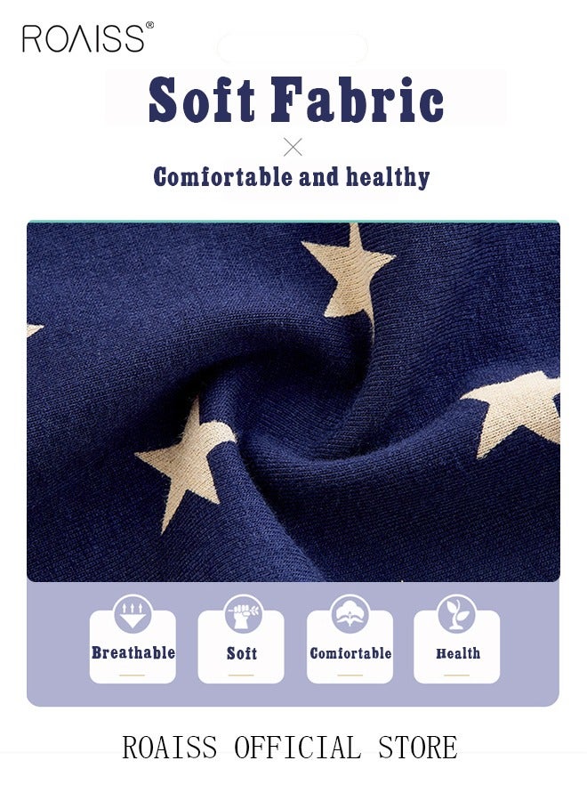 4 Pack Set Men's 95% Cotton Boxer Shorts Breathable Soft Underwear Summer High Stretch Seamless Underwear