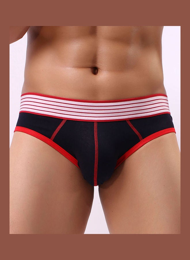 Elastic Low Waist Underwear with Bulge Pouch Black