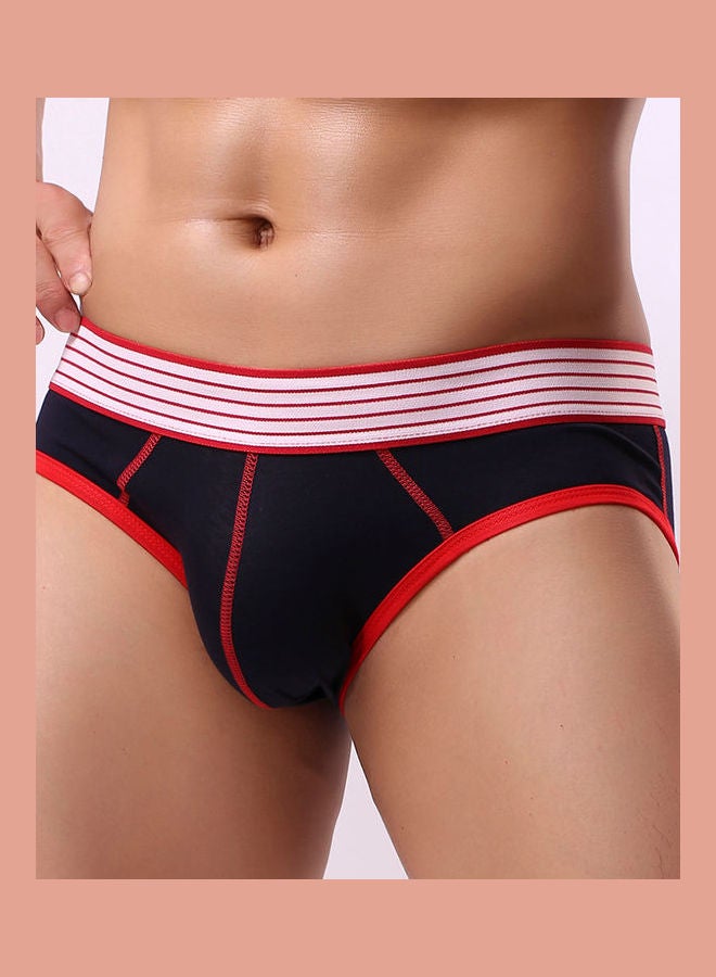 Elastic Low Waist Underwear with Bulge Pouch Black