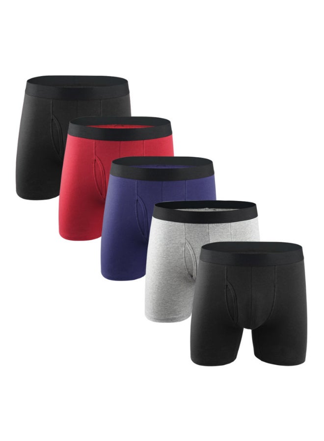 5 Pack Of Breathable Boxer Brief Multi