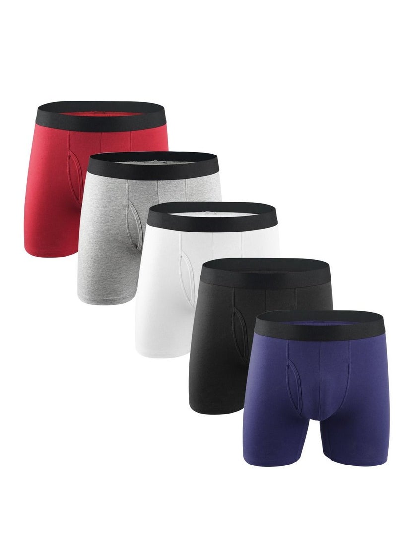 5PCS Breathable Boxers Set Multicolour