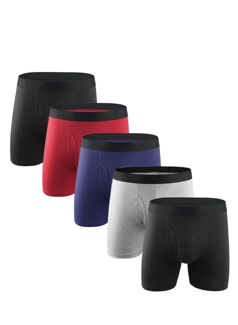 5PCS Breathable Boxers Set Multicolour UK US Size