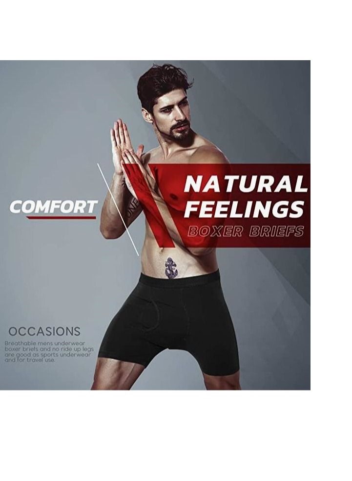 Natural Feelings Mens Boxer Shorts Soft Cotton Men Pack Breathable Mens Underwear Boxer Briefs   Size：S