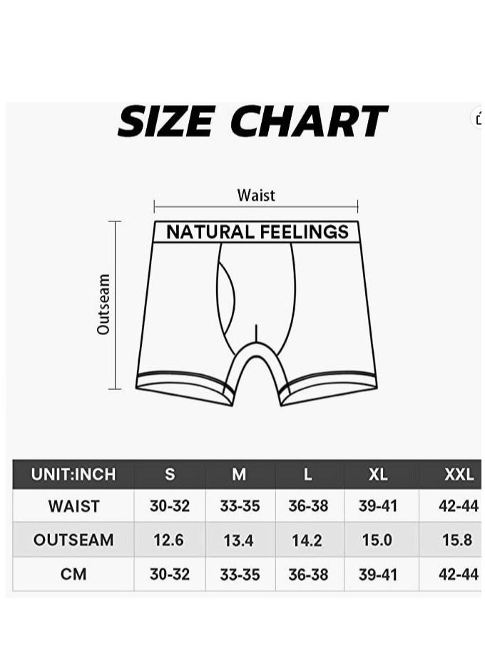Natural Feelings Mens Boxer Shorts Soft Cotton Men Pack Breathable Mens Underwear Boxer Briefs