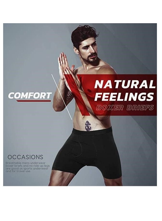 Natural Feelings Mens Boxer Shorts Soft Cotton Men Pack Breathable Mens Underwear Boxer Briefs