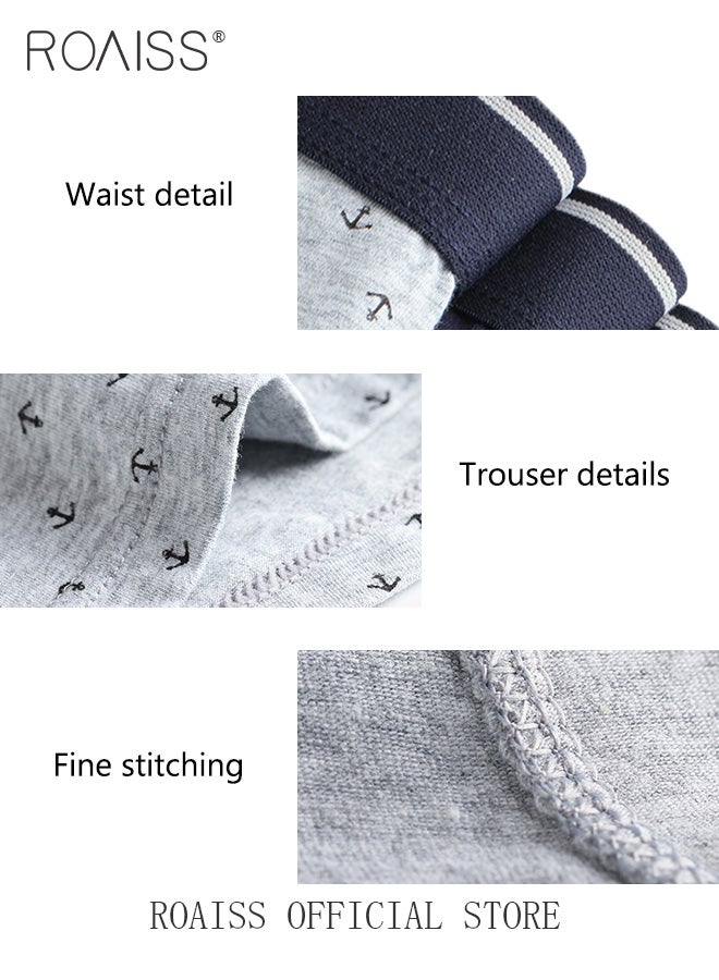 Men's Boxers 4 Pack Set Trend Men's Teenage Boys Underwear Short Briefs High Elastic Classic Underwear