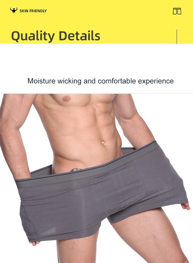 3pcs Extra large Men's Underwear Plus Size Cotton Underwear Men's Flat Corner Pants Boxer Briefs (4xl,5xl,6xl)