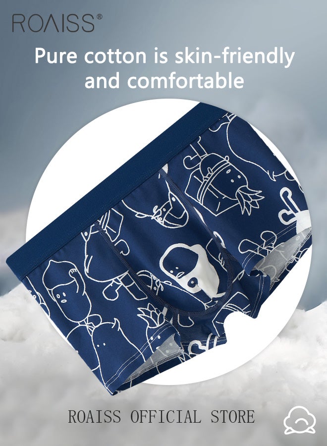 3 Pack Collection of Men Underwear Men Cotton Boxer Briefs of Mid Rise Square Cut Underwear with Antibacterial Lining