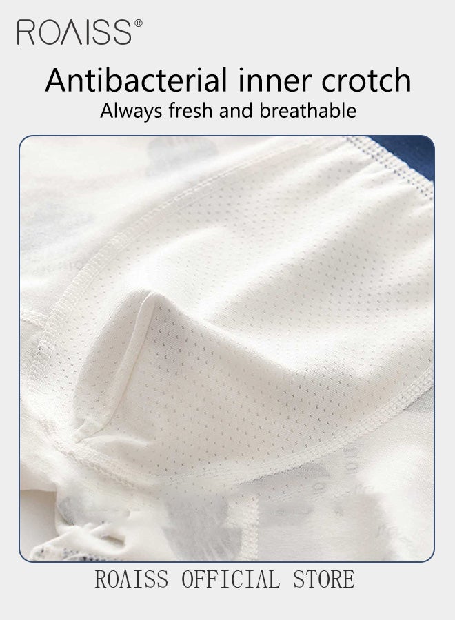 3 Pack Boxer Briefs for Men Youth Boxer Mid Waist Pure Cotton Underwear Cotton Antibacterial Crotch Men's Shorts