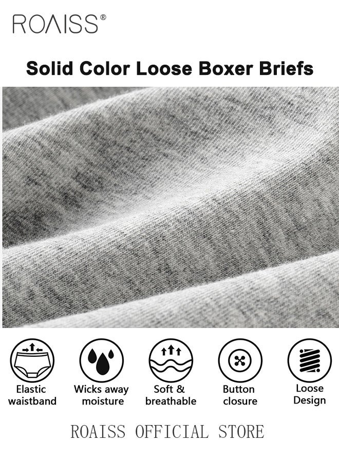 3 Pack Plus Size Men Arolo Shorts  Pure Cotton Fabric Loose Fit Design Youth Boxer Briefs Comfortable Underwear Lounge Pants and Casual Shorts for Men Skin Friendly and Soft