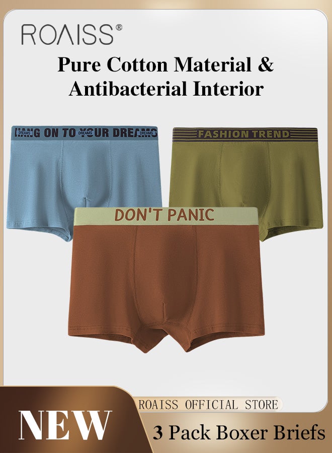 3 Pack Men's Underwear Boxer Briefs Pack, Ultra Soft Moisture-Wicking Cotton Boxer Brief Underwear for Men