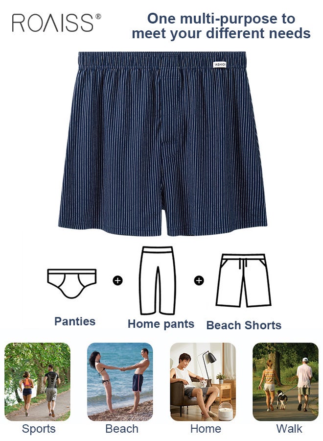 3 Pack Plus Size Men Arolo Shorts  Pure Cotton Fabric Loose Fit Design Youth Boxer Briefs Comfortable Underwear Lounge Pants and Casual Shorts for Men Skin Friendly and Soft
