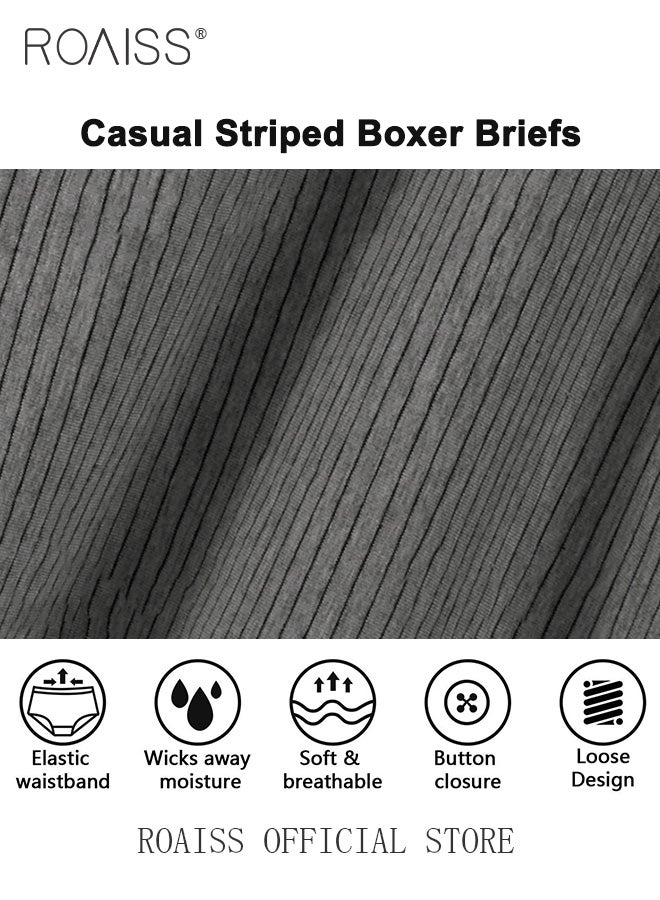 3 Pack Plus Size Men Arolo Shorts  Pure Cotton Fabric Loose Fit Design Youth Boxer Briefs Comfortable Underwear Lounge Pants and Casual Shorts for Men Skin Friendly and Soft
