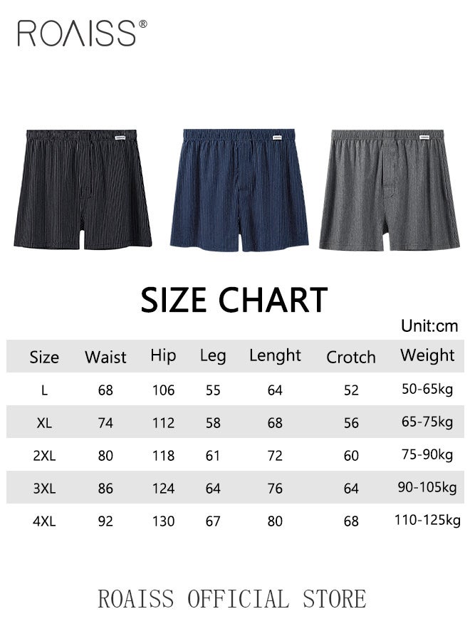 3 Pack Plus Size Men Arolo Shorts  Pure Cotton Fabric Loose Fit Design Youth Boxer Briefs Comfortable Underwear Lounge Pants and Casual Shorts for Men Skin Friendly and Soft
