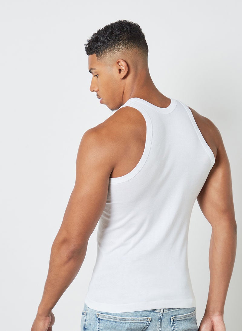 3 Pack Basic Plain Undershirts White