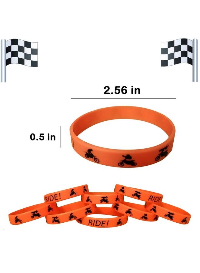 24Pcs Dirt Bike Party Favors Rubber Bracelets Motocross Game Party Supplies Gifts/Prize/Goodie Bag Stuffers Slicone Wristbands