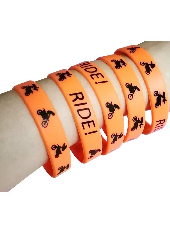 24Pcs Dirt Bike Party Favors Rubber Bracelets Motocross Game Party Supplies Gifts/Prize/Goodie Bag Stuffers Slicone Wristbands