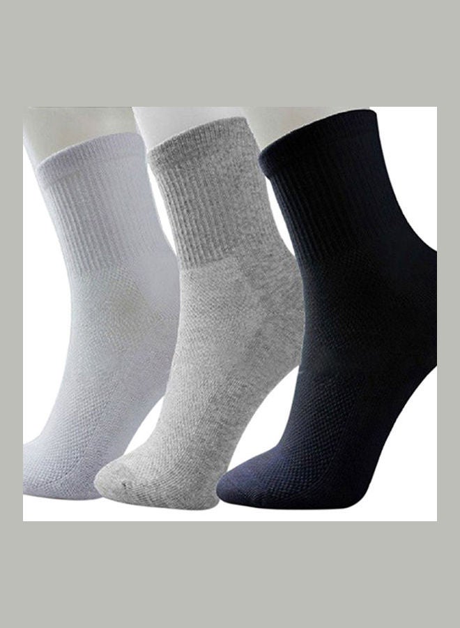 5 Pairs Men Business Breathable Socks Thermal Soft Cotton Blended Casual Sport Sock Grey