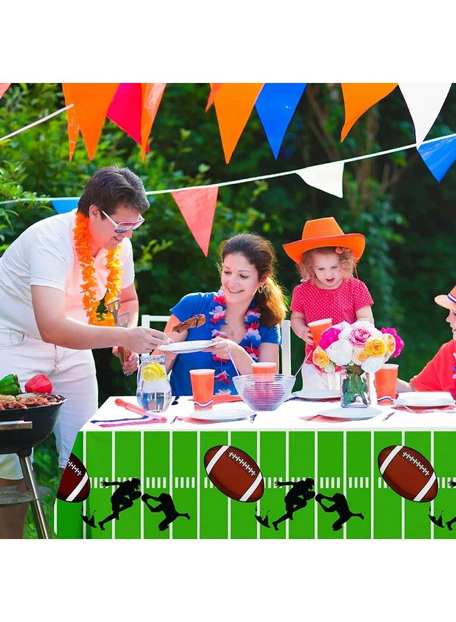 2 Packs Football Table Cover Football Theme Tablecloths For Game Day Sports Theme Birthday Party Supplies Outdoor School Event Decorations