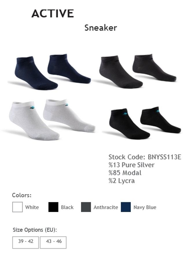 AntiOdor Sneaker Men Silver Socks