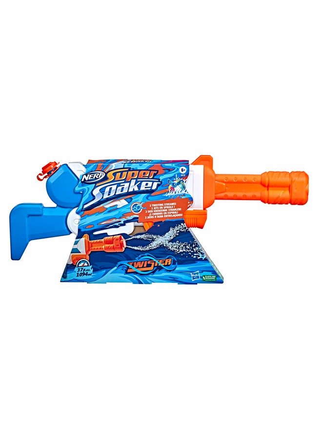Nerf Super Soaker Twister Water Blaster, 2 Twisting Streams of Water, Pump to Fire, Outdoor Water-Blasting