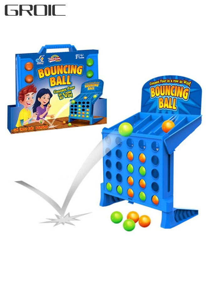 Connect Bouncing Ball 4 Shots Game, Classic 4 in a Row Link Up 4 Ball Game Educational Toy, Parent-Child Interaction Party Multiplayer Funny Desktop Connect Balls Game Toy for Kids Family