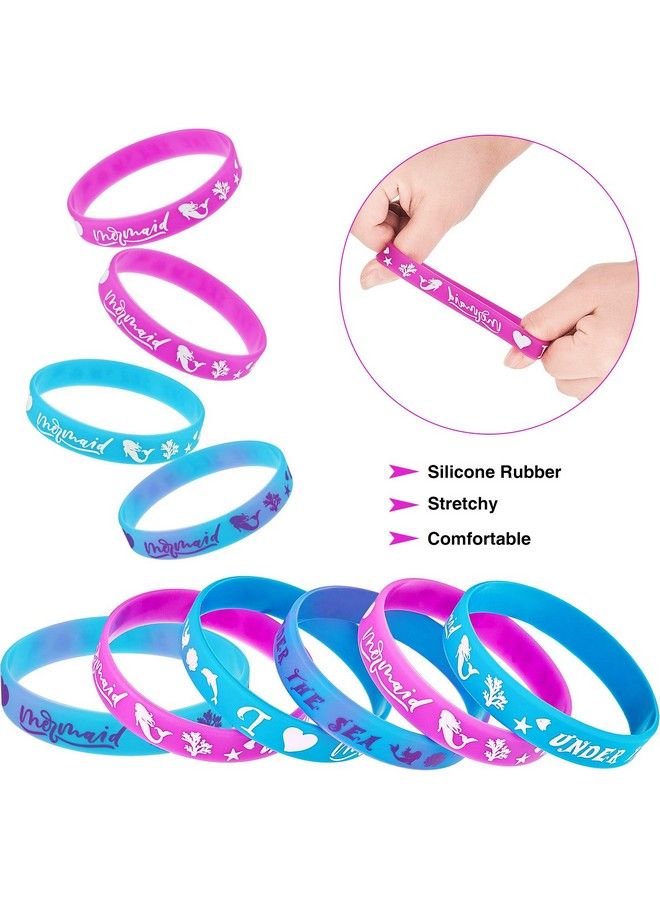 30 Pieces Mermaid Silicone Wristband Bracelet Under The Sea Parties Wristband Birthday Party Favors Mermaid Under The Sea Party Supplies