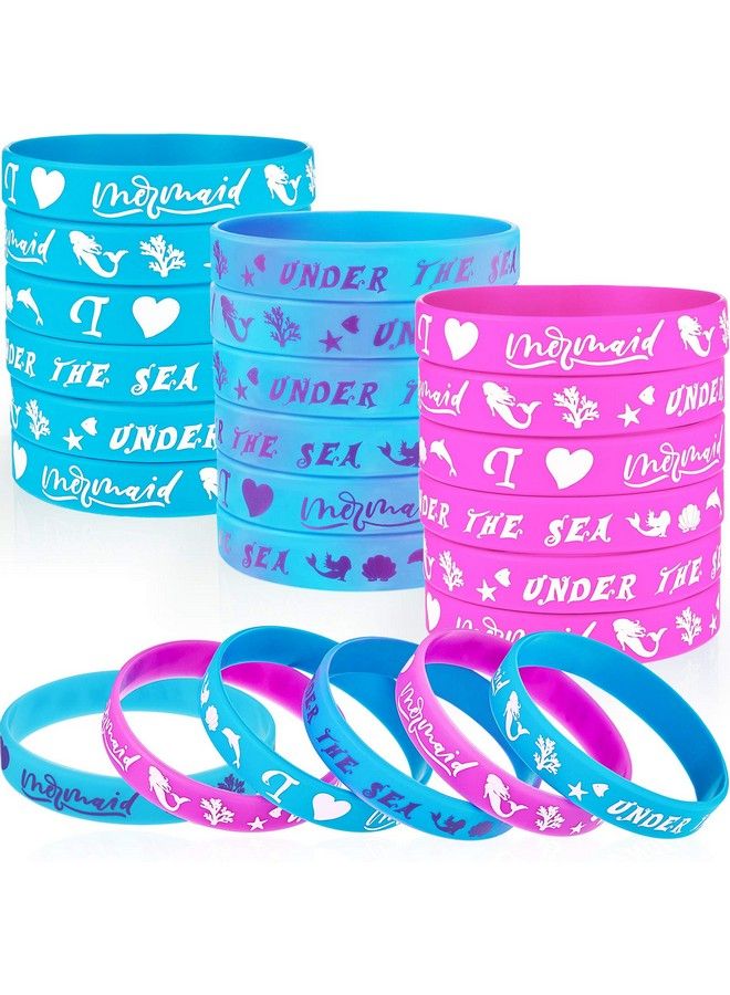 30 Pieces Mermaid Silicone Wristband Bracelet Under The Sea Parties Wristband Birthday Party Favors Mermaid Under The Sea Party Supplies