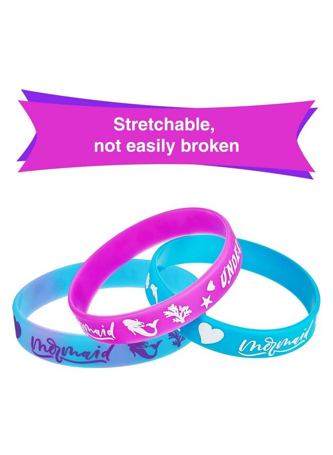 30 Pieces Mermaid Silicone Wristband Bracelet Under The Sea Parties Wristband Birthday Party Favors Mermaid Under The Sea Party Supplies