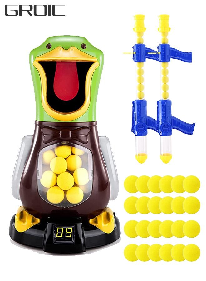 Duck Shooting Toys for Kids Toy Popper Gun with Target Score Indicator Colourful Light and Sound, Interactive Competition Game Gift for Kids