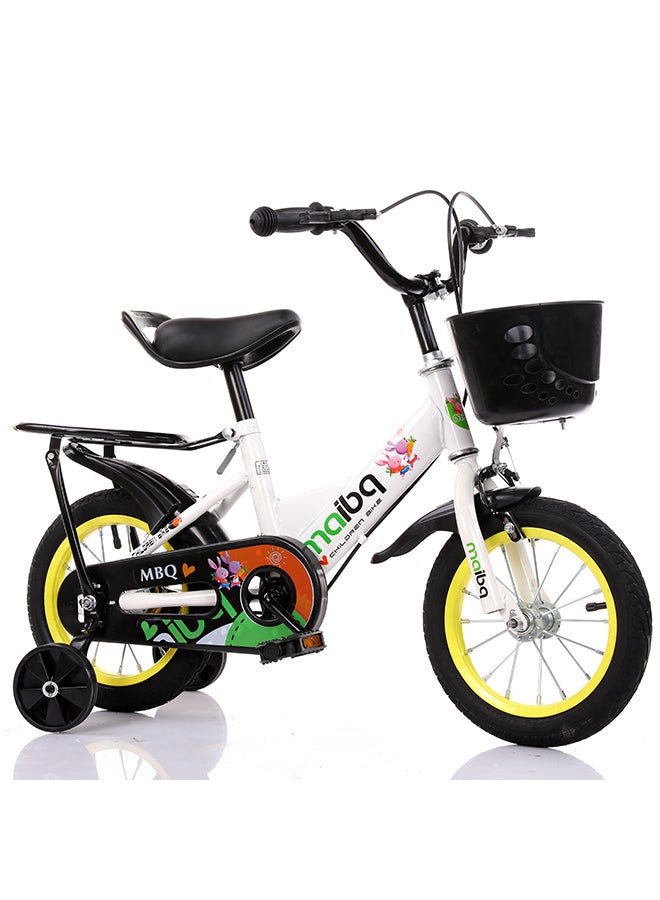 Children's Bike With Training Wheels Back Set And Front Basket 14inch