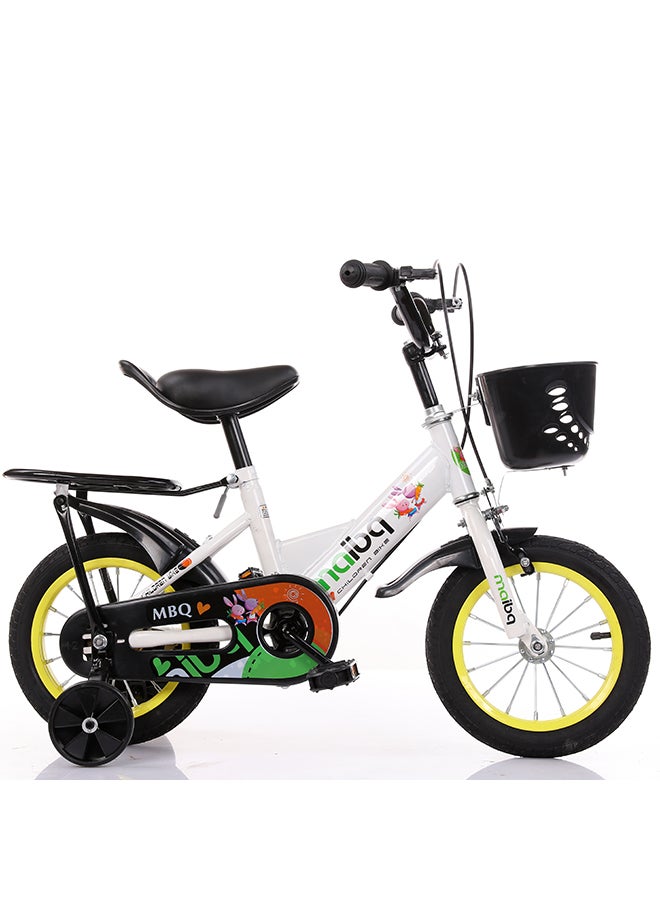 Children's Bike With Training Wheels Back Set And Front Basket 14inch