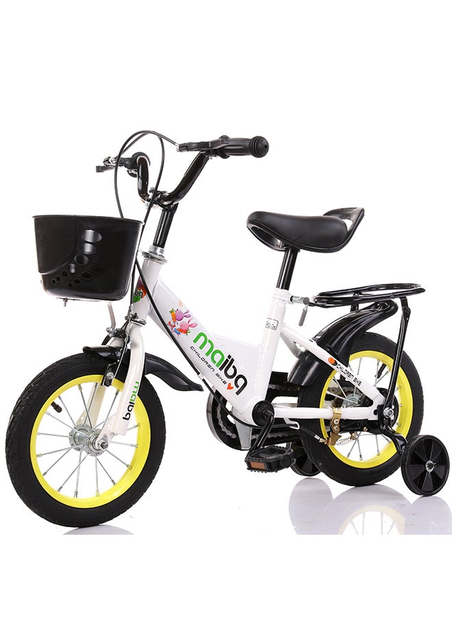 Children's Bike With Training Wheels Back Set And Front Basket 14inch