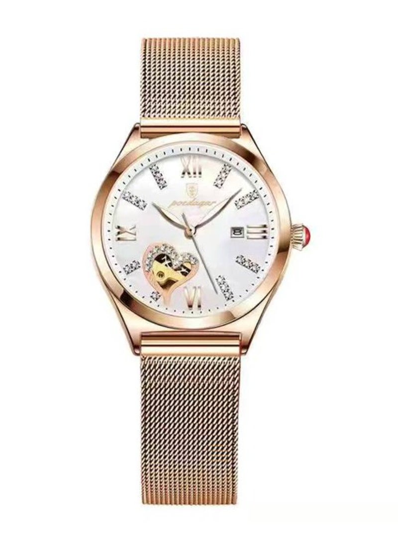 Women Love Series Gold Stainless Stain Steel Quartz Luminous Watch 33mm