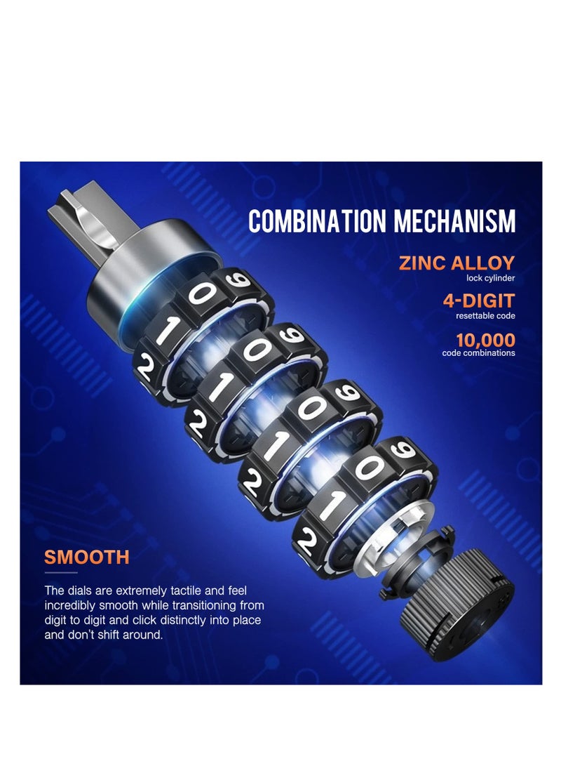 Scooter Lock Cable, Fit for Xiaomi Mijia M365 ES Series, Bicycle Combination Locks Coiled Chain Lock Basic Self Coiling Core Steel Wire 4 ft Long 1/3 inch Fit for M365/ES1/ES2/ES3/ES4