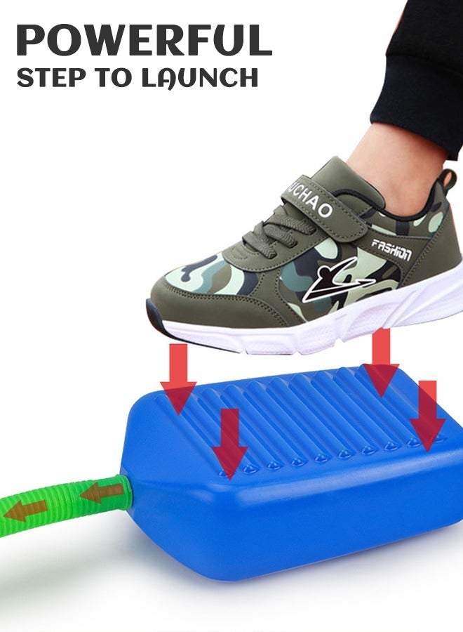 Rocket Launcher Toy Stunt Planes Rocket Launcher for Kids, Soars 100 Feet, Unique Tricks and Adjustable Launcher Stand Includes 6 Air Powered Foam Rockets, Outdoor Toy and Gift for Kids
