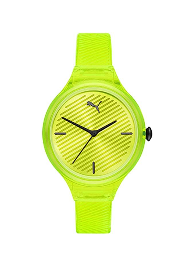 Contour 36mm Women's Quartz Watch With Yellow Polyurethane Strap
