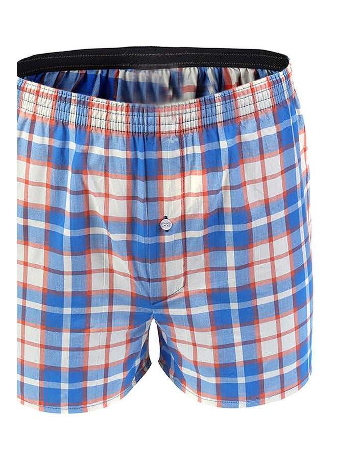 Summer Men Plaid Print Elastic Waistband Loose Boxers Beach Home Short Pants Random