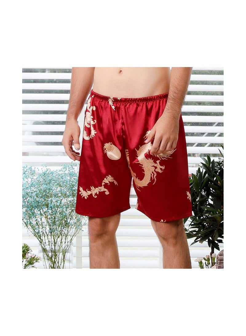 Printed Pyjama Shorts Red