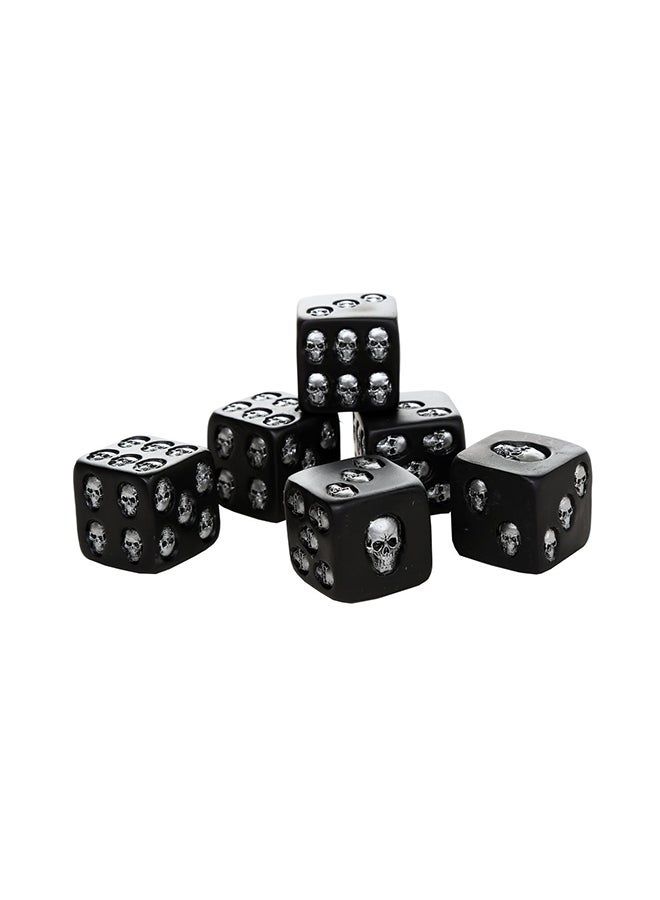 6-Piece Decorative Skull Dice Of Death Set 5.3x3.6x1.6inch