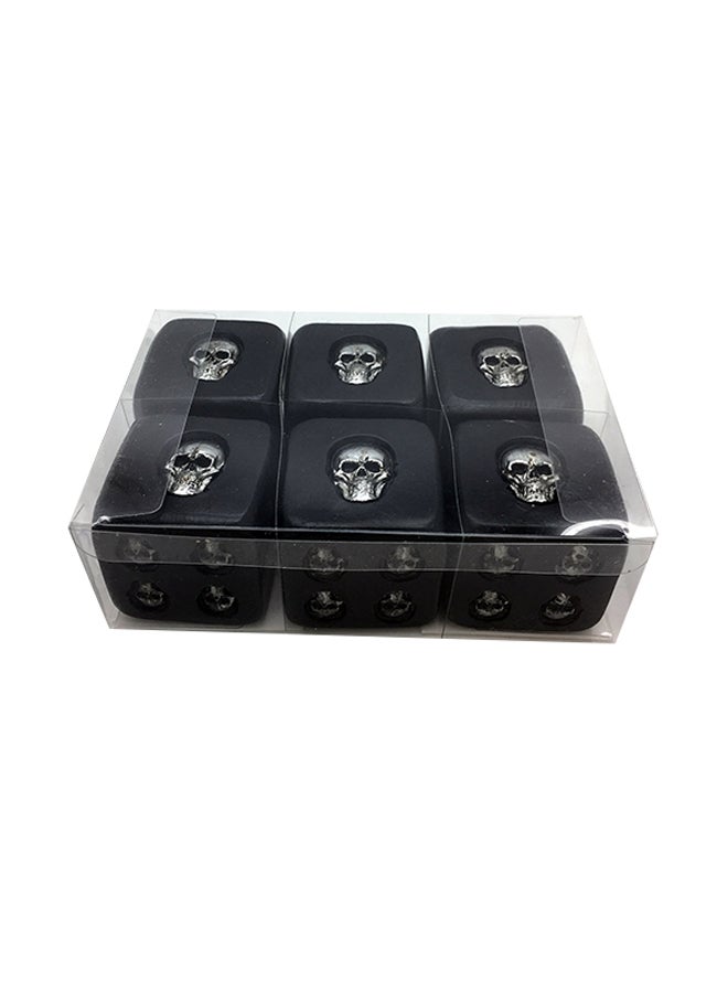 6-Piece Decorative Skull Dice Of Death Set 5.3x3.6x1.6inch