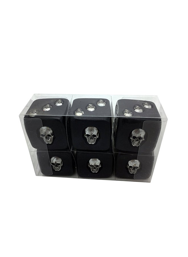 6-Piece Decorative Skull Dice Of Death Set 5.3x3.6x1.6inch