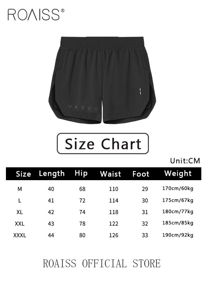 Men Functional Sports Fitness Pants Double Layer Skin Friendly Fabric Breathable Wear Resistant Quick Drying Material Training Pants Lined with Pockets