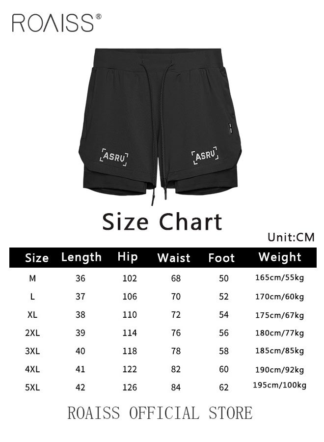 Men Functional Sports Fitness Pants Double Layer Skin Friendly Fabric Breathable Wear Resistant Quick Drying Material Training Pants Lined with Pockets