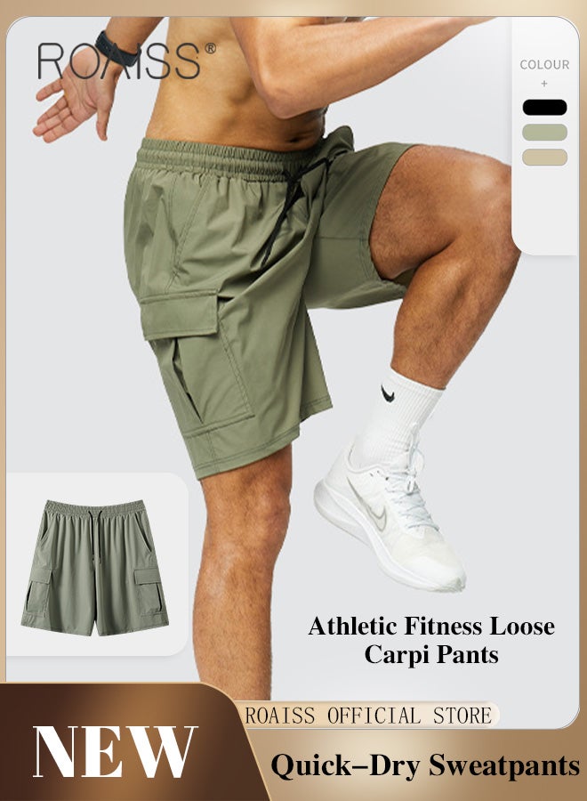 Classic Quick-Dry Workout Shorts Loose Fit Men's Shorts With Pockets Straight Leg Cargo Shorts